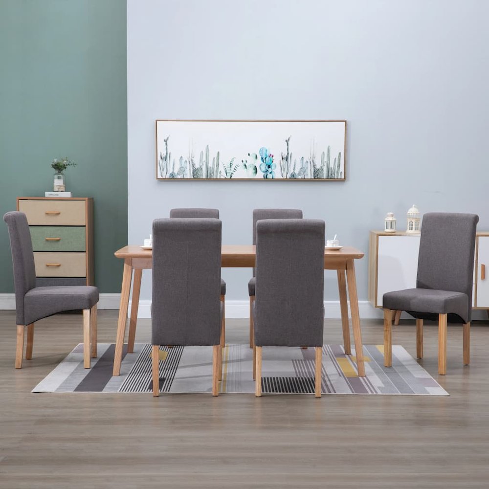 vidaXL Dining Chairs 6 pcs Taupe Fabric, 277279