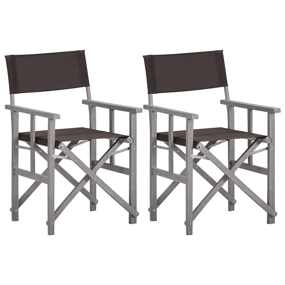 Director Chair Set of 2 Grey wash and black