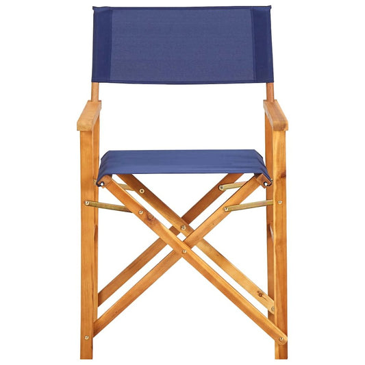 Chair Natural wood color, Blue Solid acacia wood, Polyester