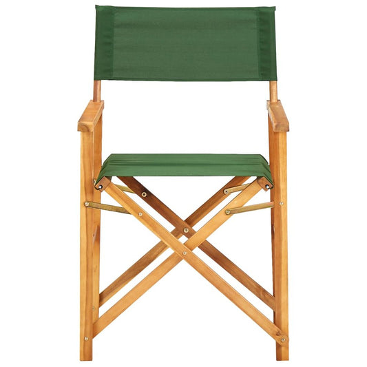 Chair Natural wood and green Solid acacia wood and polyester