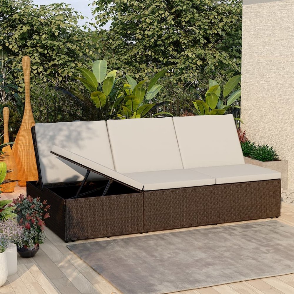 Sun Bed Brown and cream white