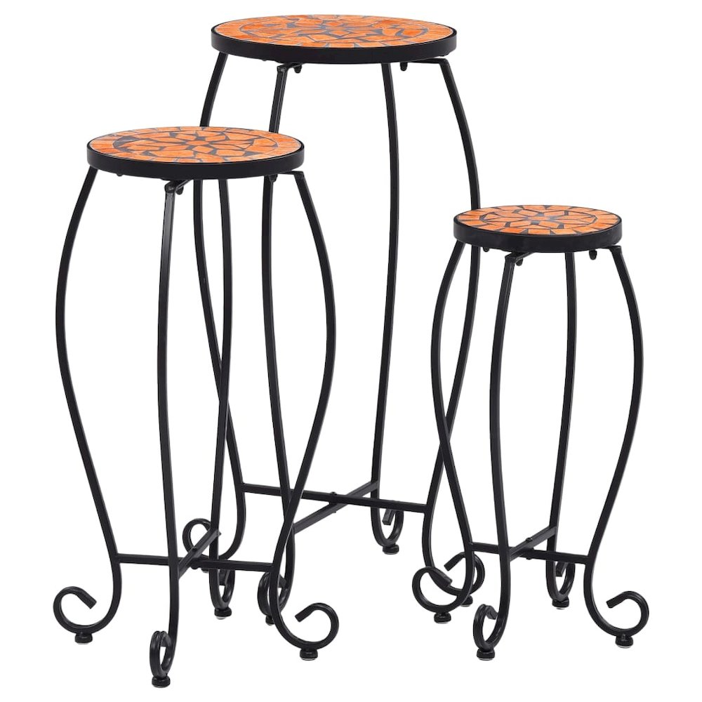 vidaXL Mosaic Tables 3 pcs Terracotta Ceramic, 46701