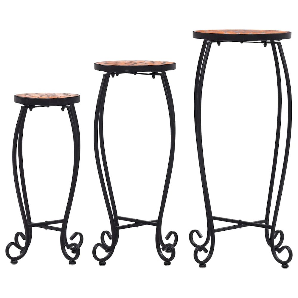 vidaXL Mosaic Tables 3 pcs Terracotta Ceramic, 46701