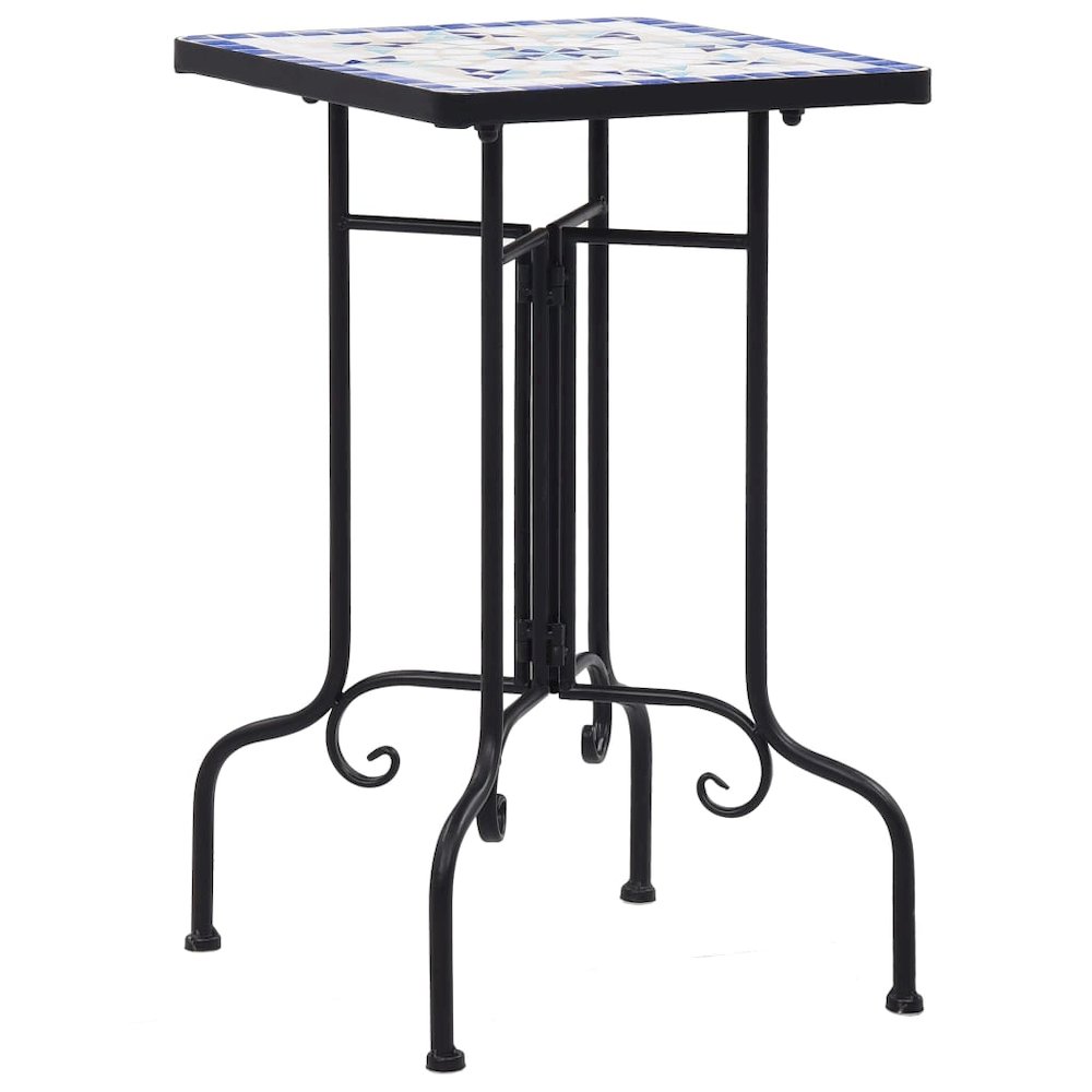 vidaXL Mosaic Side Table Blue and White Ceramic, 46710