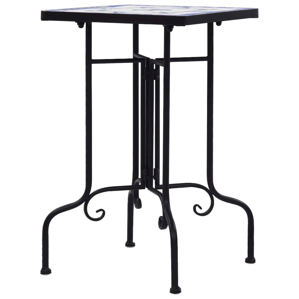 vidaXL Mosaic Side Table Blue and White Ceramic, 46710