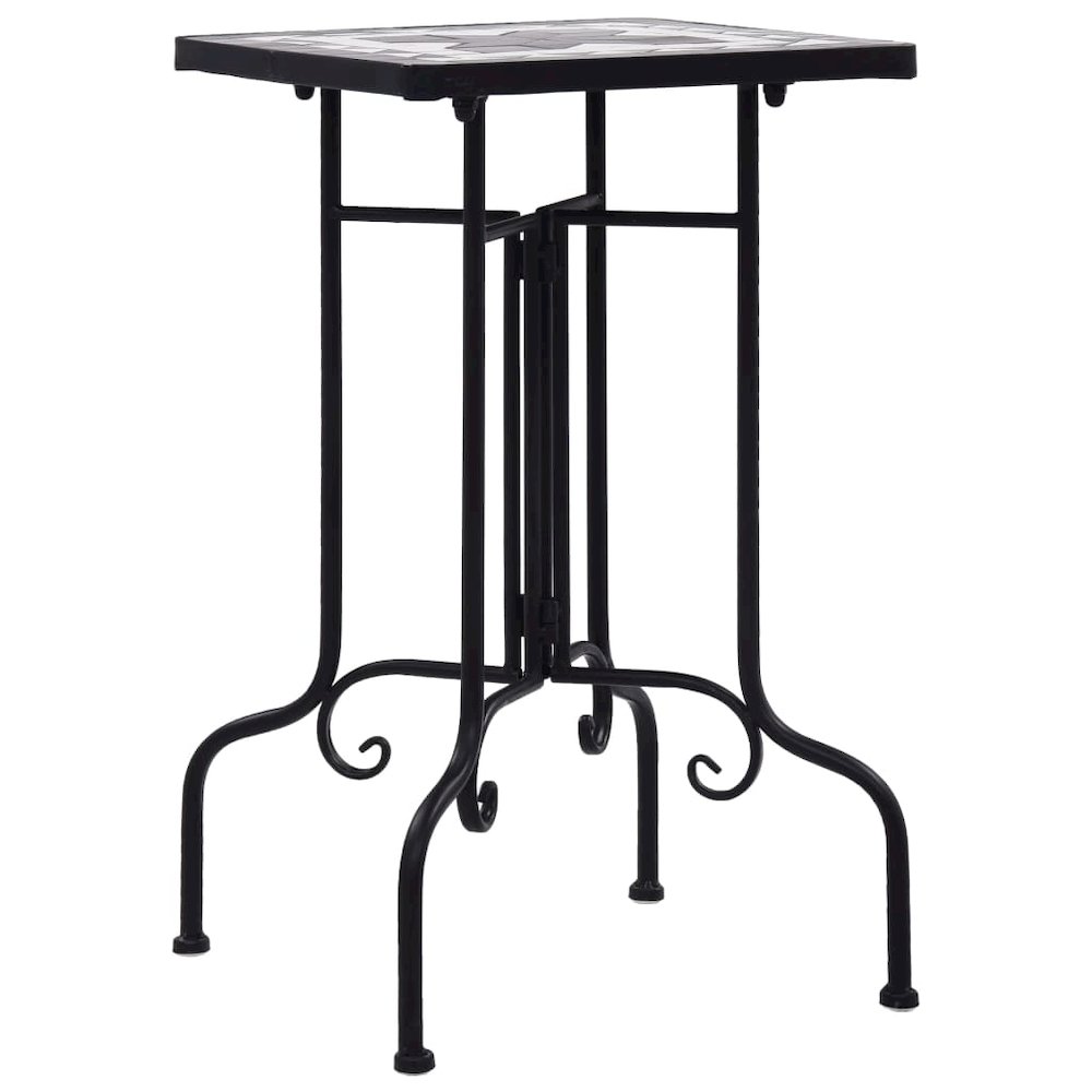 vidaXL Mosaic Side Table Black and White Ceramic, 46711