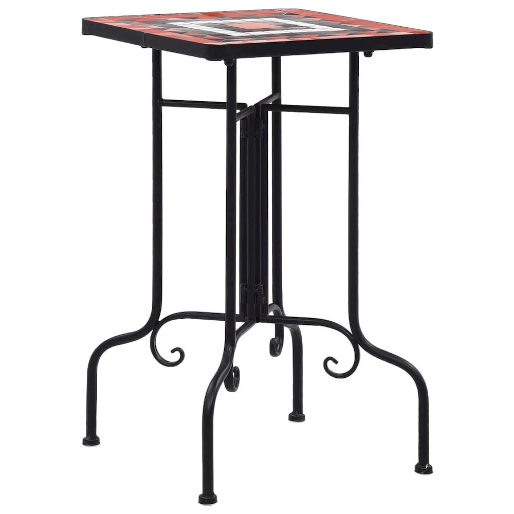 vidaXL Mosaic Side Table Terracotta and White Ceramic, 46712