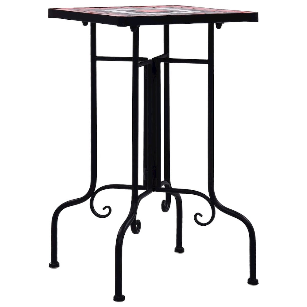 vidaXL Mosaic Side Table Terracotta and White Ceramic, 46712