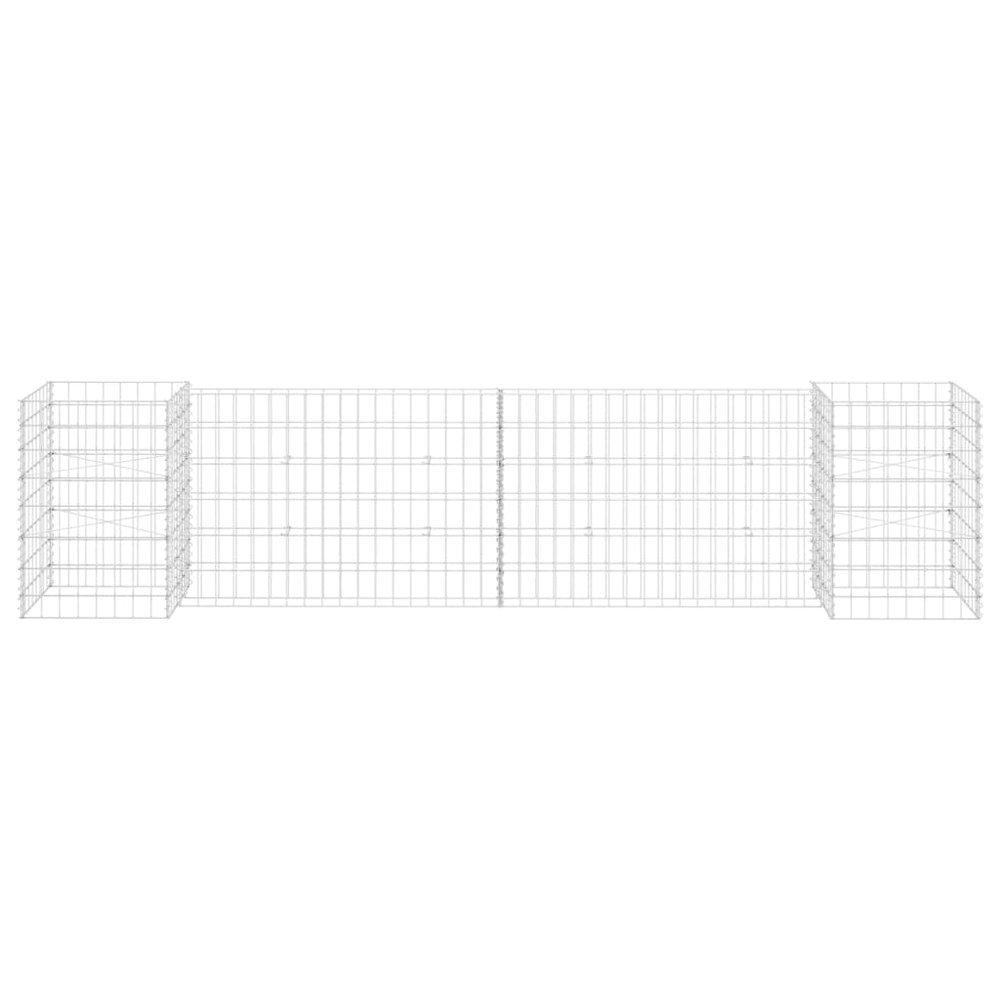 vidaXL H-Shaped Gabion Planter Steel Wire 223.6"x15.7"x23.6", 145659