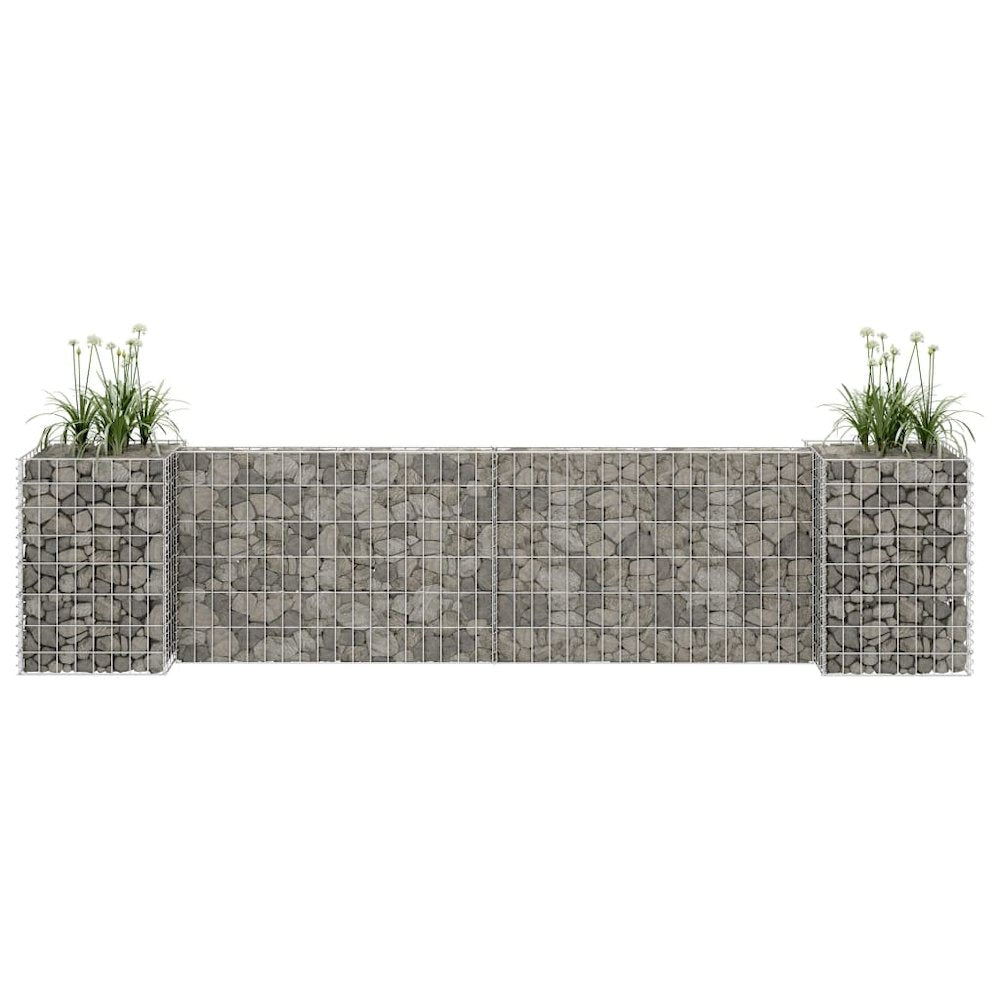 vidaXL H-Shaped Gabion Planter Steel Wire 223.6"x15.7"x23.6", 145659