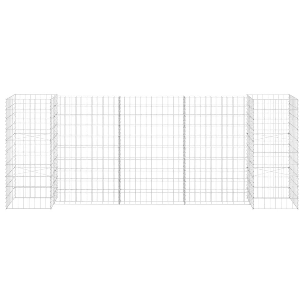 vidaXL H-Shaped Gabion Planter Steel Wire 223.6"x15.7"x39.4", 145661