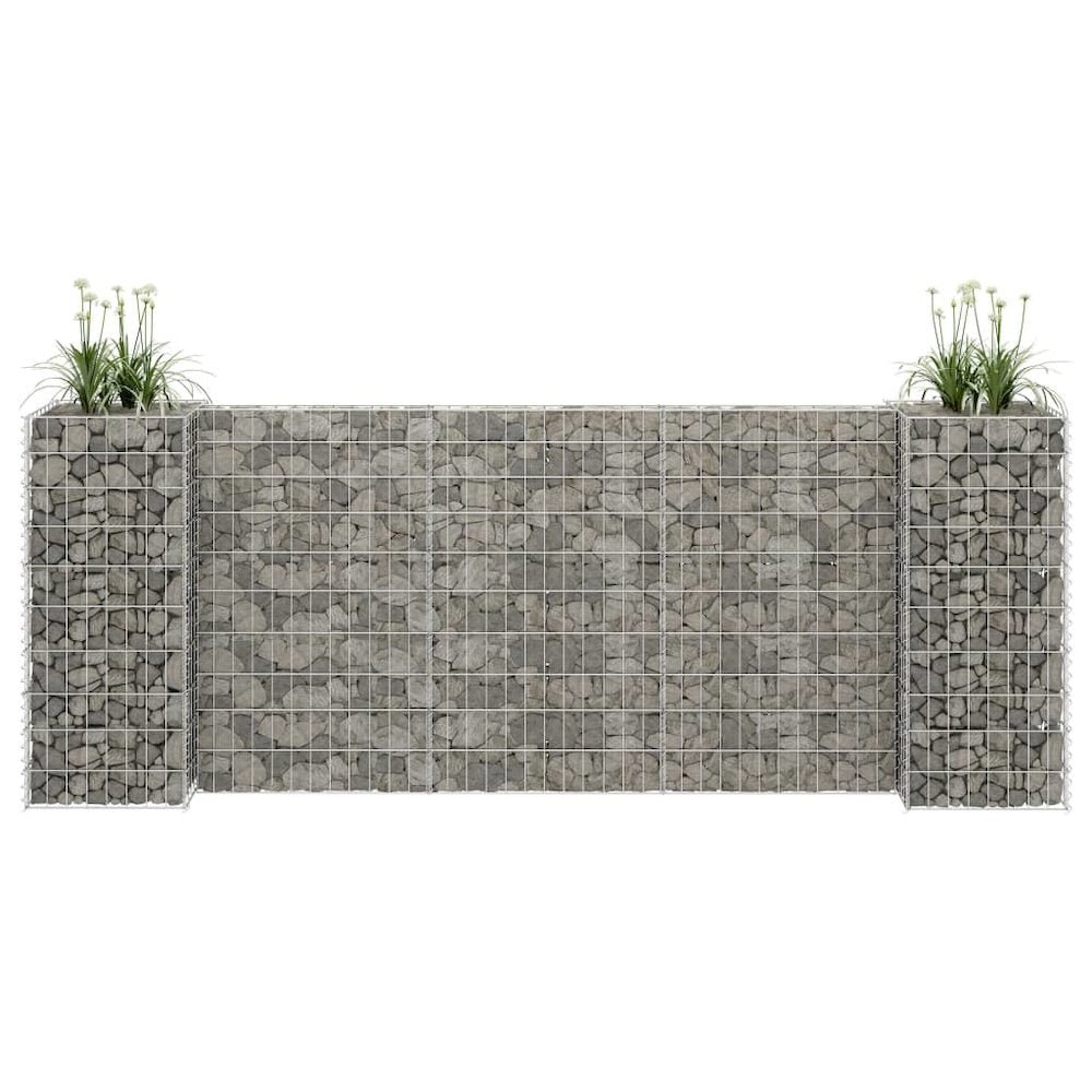 vidaXL H-Shaped Gabion Planter Steel Wire 223.6"x15.7"x39.4", 145661