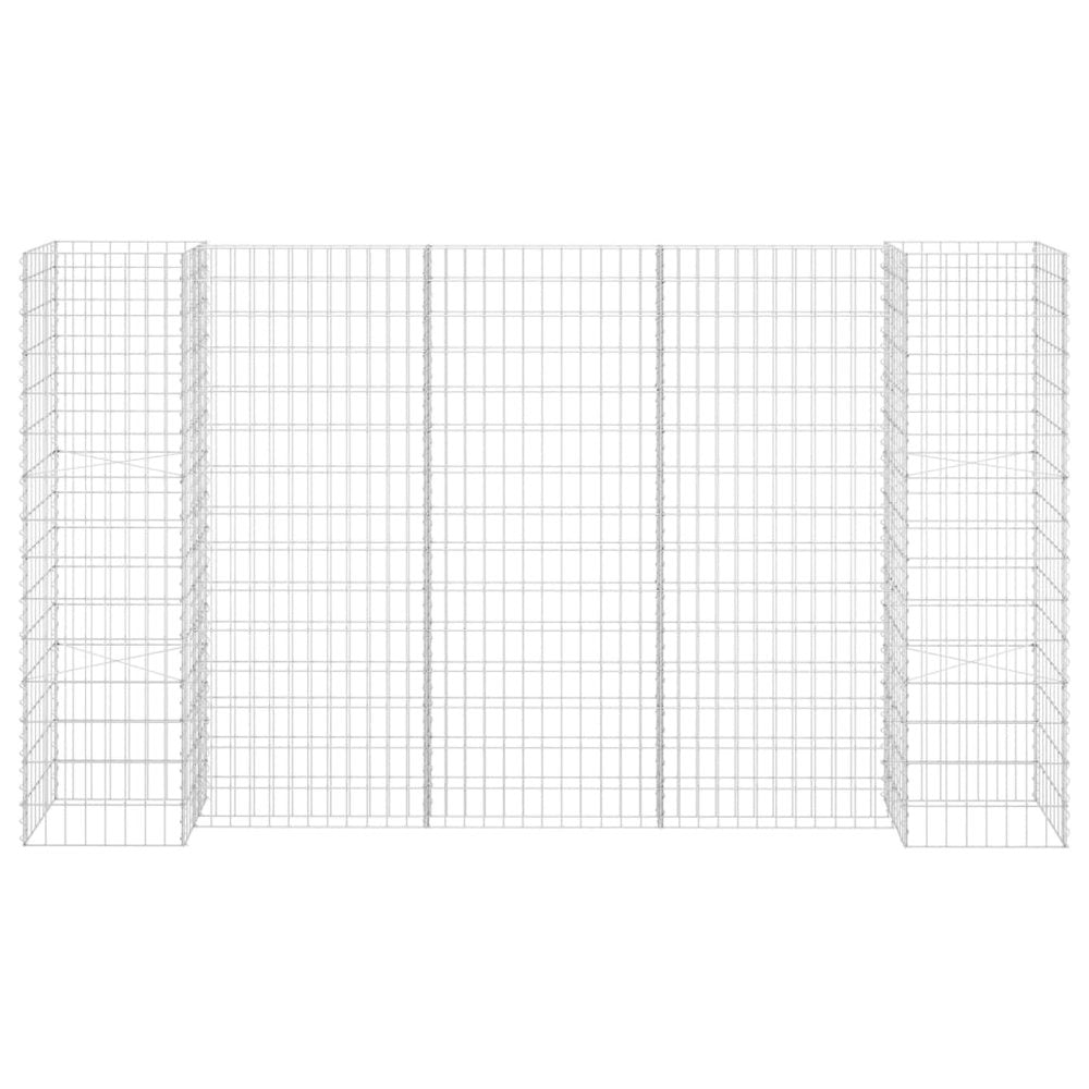 vidaXL H-Shaped Gabion Planter Steel Wire 223.6"x15.7"x59.1", 145663