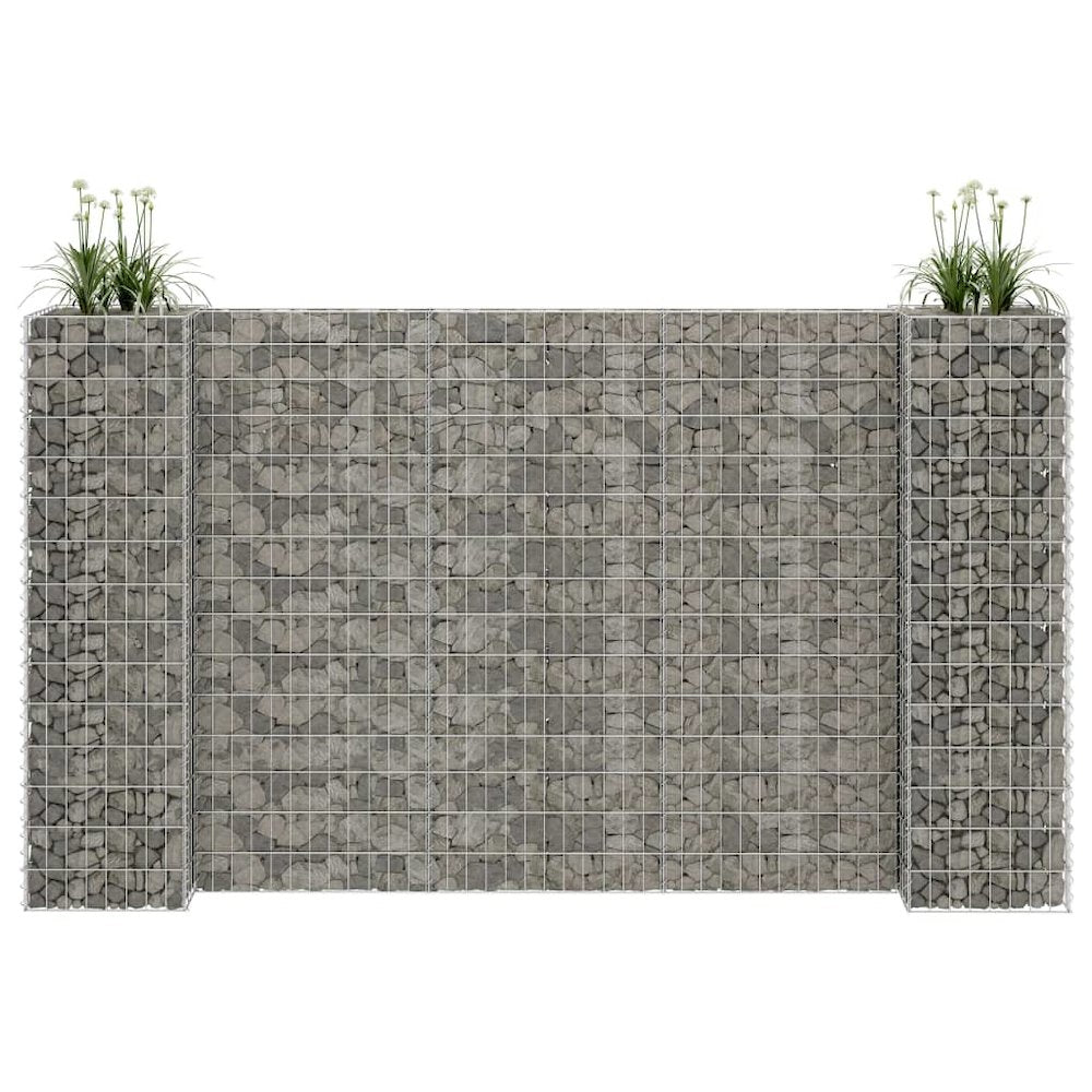vidaXL H-Shaped Gabion Planter Steel Wire 223.6"x15.7"x59.1", 145663