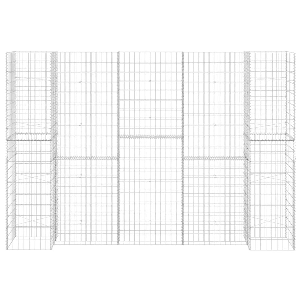 vidaXL H-Shaped Gabion Planter Steel Wire 223.6"x15.7"x70.9", 145664