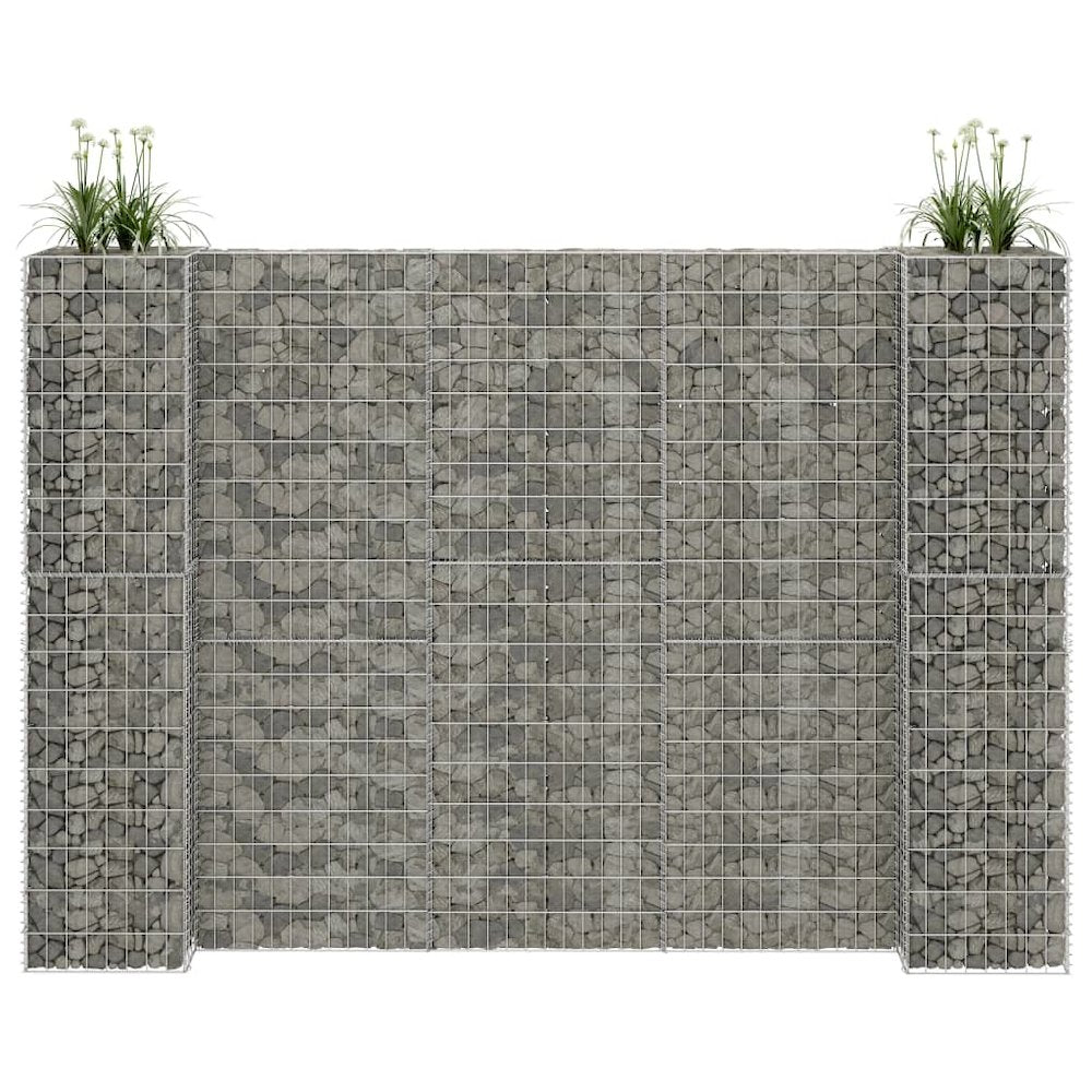 vidaXL H-Shaped Gabion Planter Steel Wire 223.6"x15.7"x70.9", 145664