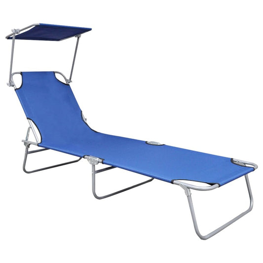 Sunlounger Blue Powder-coated aluminum Standard Foldable