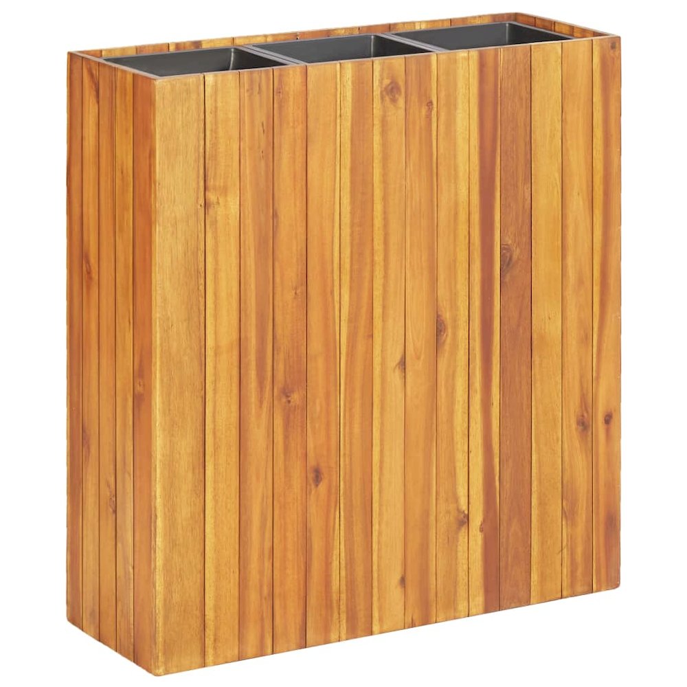 vidaXL Garden Raised Bed with 3 Pots Solid Acacia Wood, 46573
