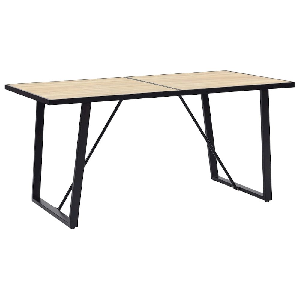 vidaXL Dining Table Oak 63"x31.5"x29.5" MDF, 281562