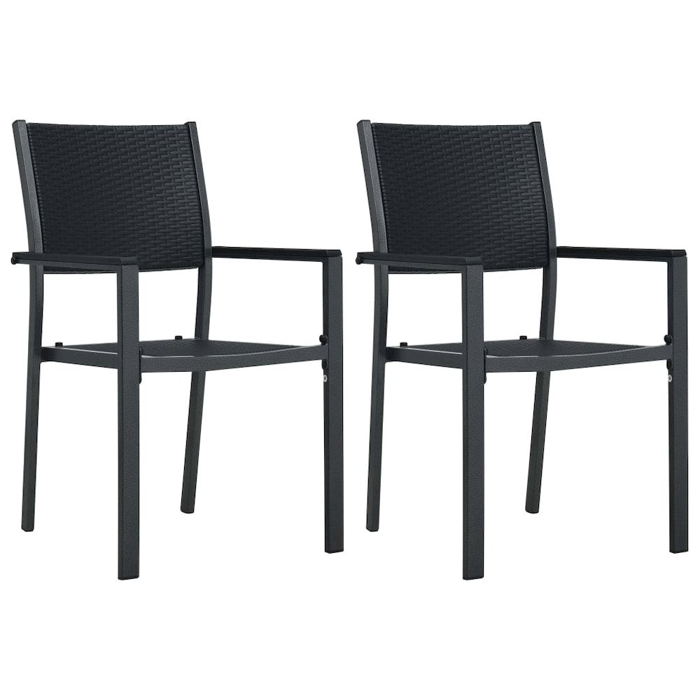 Garden Chair Set of 2 Black Plastic and steel Standard