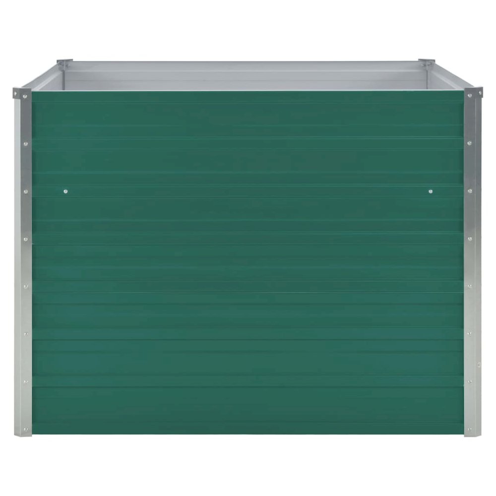 Raised Garden Bed 39.4"x39.4"x30.3" Galvanized Steel Green