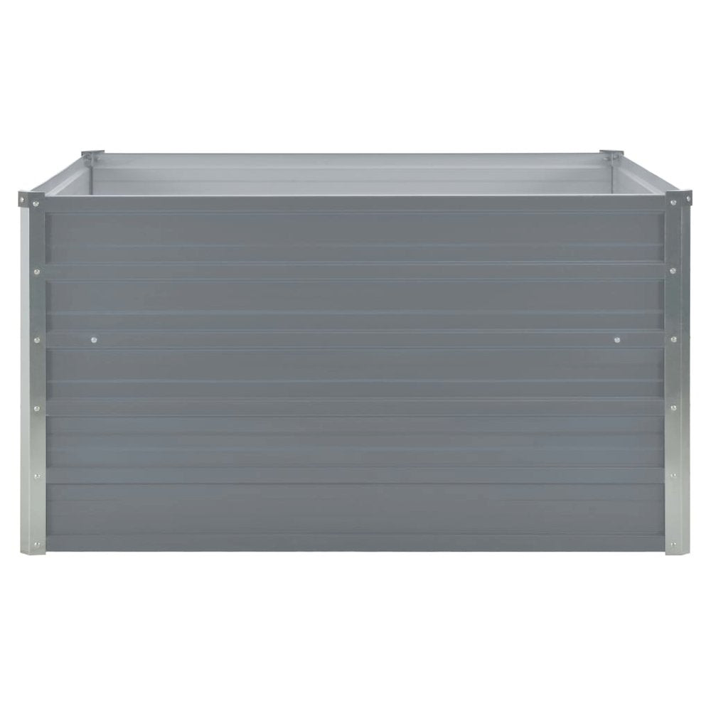 Raised Garden Bed 39.4"x39.4"x17.7" Galvanized Steel Gray