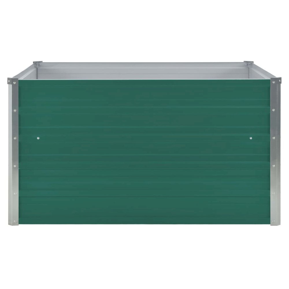 Raised Garden Bed 39.4"x39.4"x17.7" Galvanized Steel Green