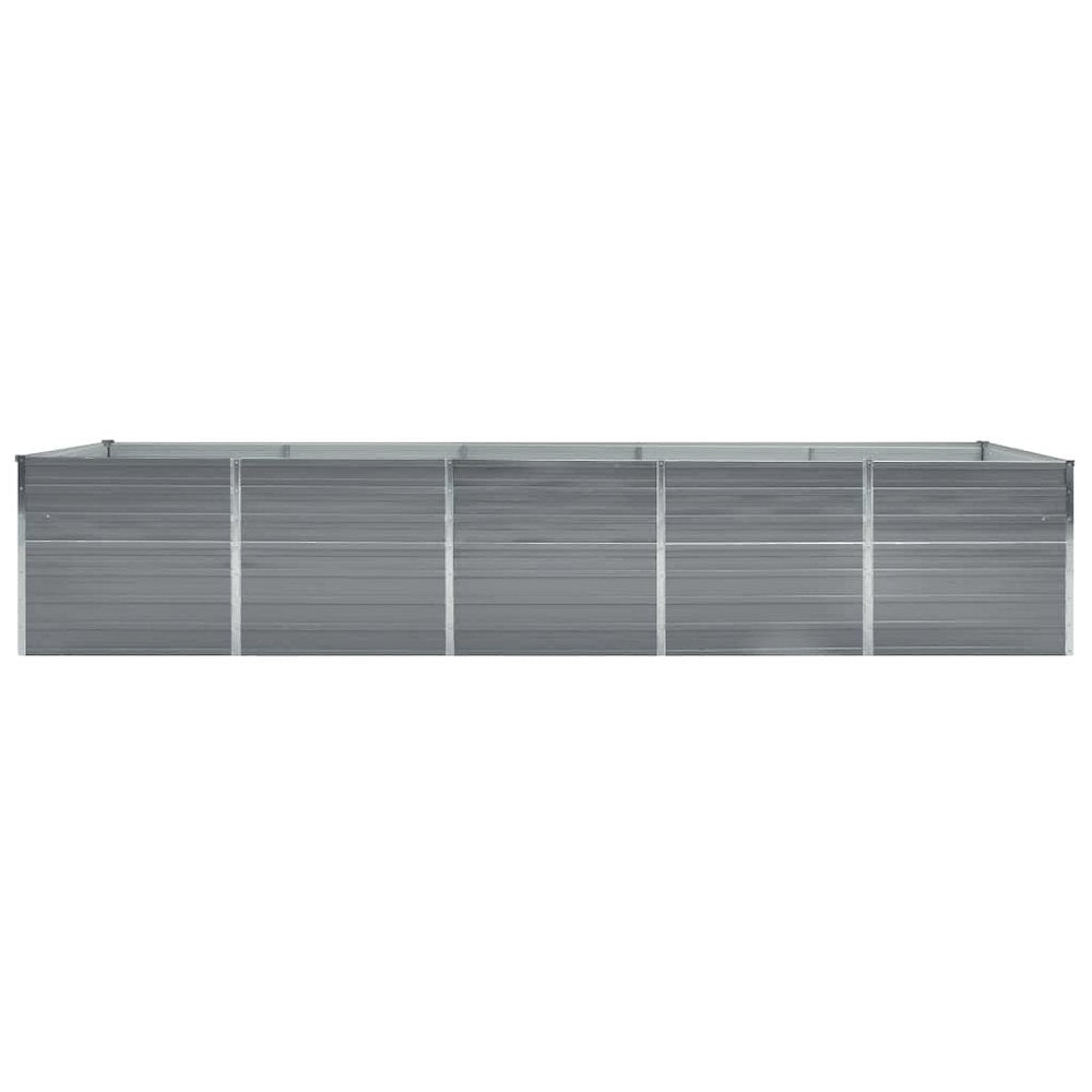 vidaXL Garden Raised Bed Galvanized Steel 157.5"x31.5"x17.7" Gray