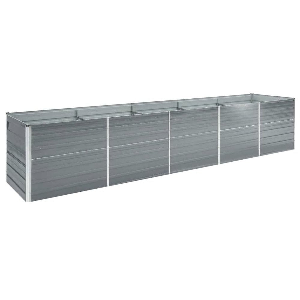 vidaXL Garden Raised Bed Galvanized Steel 157.5"x31.5"x30.3" Gray