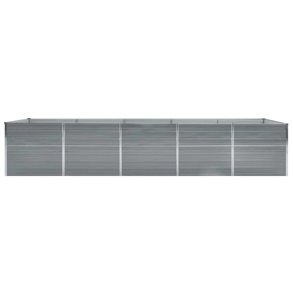vidaXL Garden Raised Bed Galvanized Steel 157.5"x31.5"x30.3" Gray