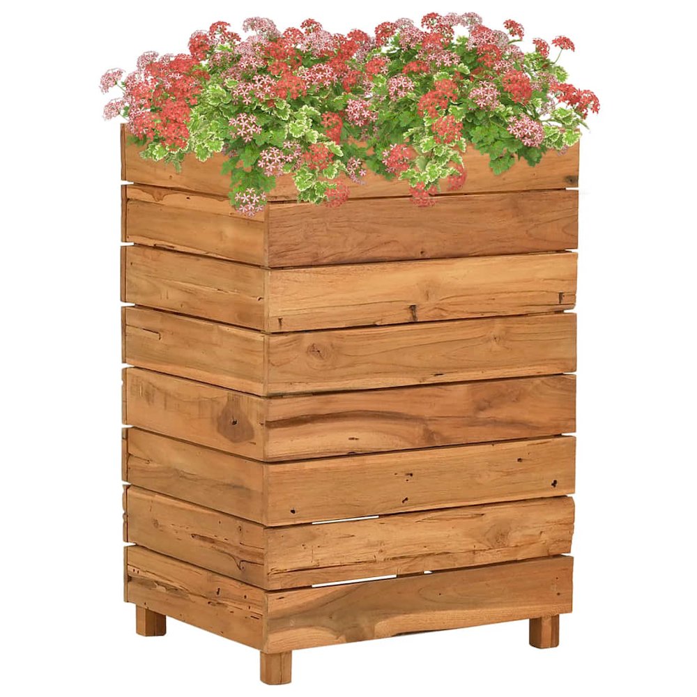 vidaXL Raised Bed 19.7"x15.7"x28.3" Recycled Teak and Steel 7427