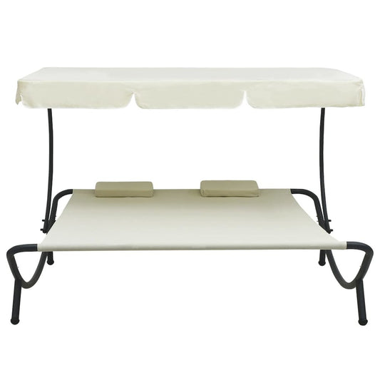 Sun Lounger Cream Fabric (100% polyester) Double Durable