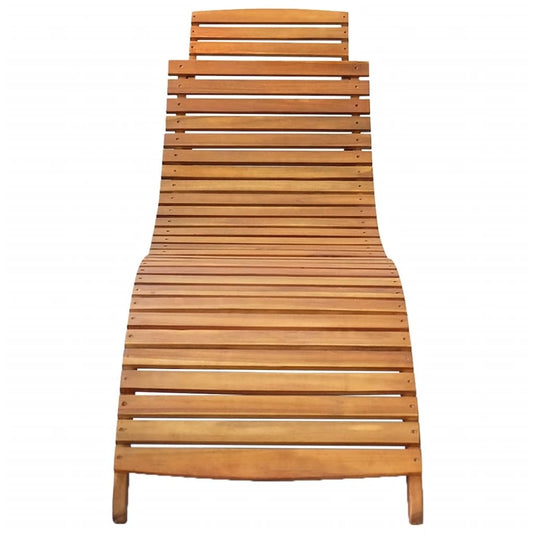 Sunlounger Brown Solid acacia wood Standard Collapsible