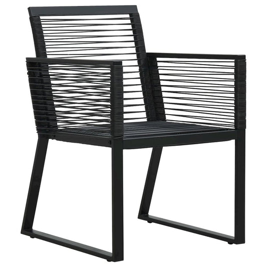 Outdoor Chair Set of 2 Minimalistic Garden Chairs Rectangular