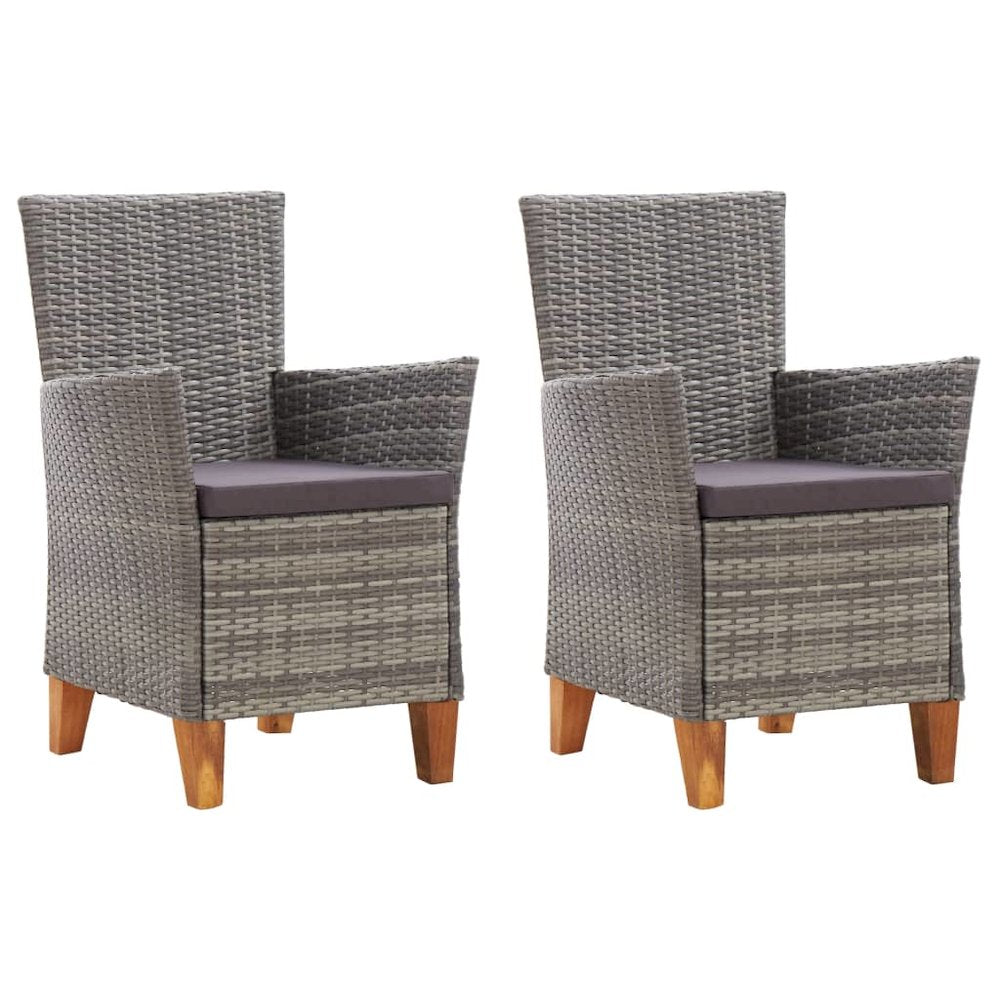 Garden Chair Set of 2 Grey and dark grey