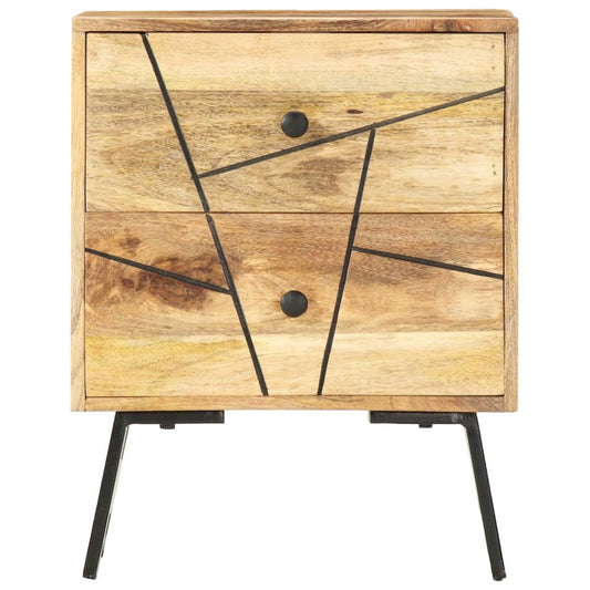 Bedside Cabinet Golden Brown Solid Mango Wood 15.7x11.8x19.7 in