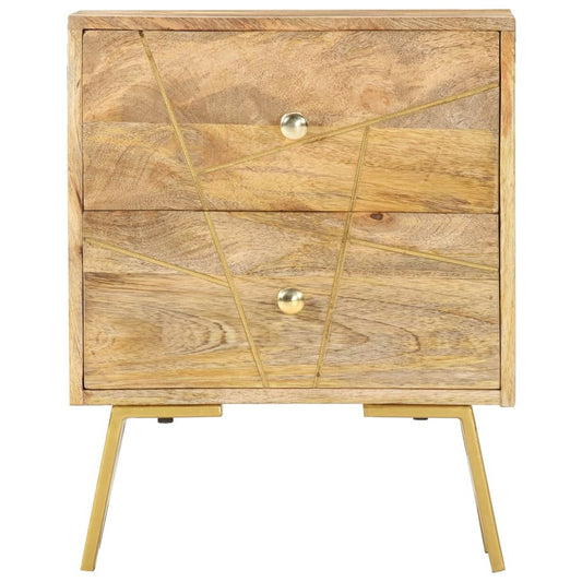 Bedside Cabinet Brown Solid Mango Wood Medium Bedside Cabinet