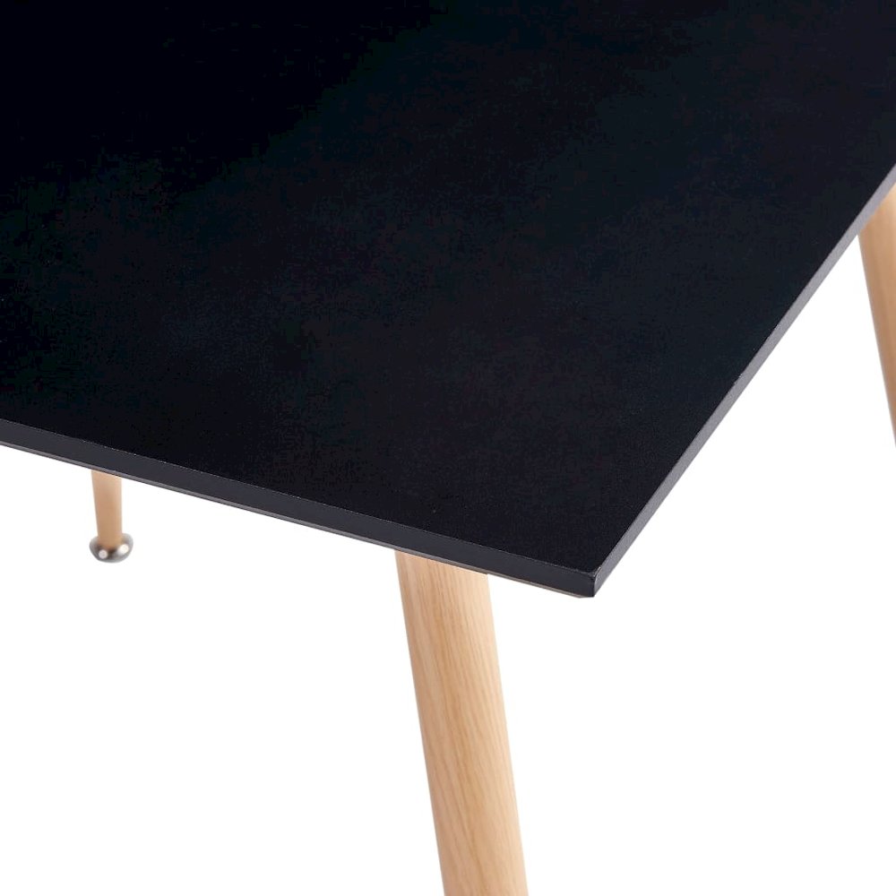 vidaXL Dining Table Black and Oak 31.7"x31.7"x28.7" MDF, 248308
