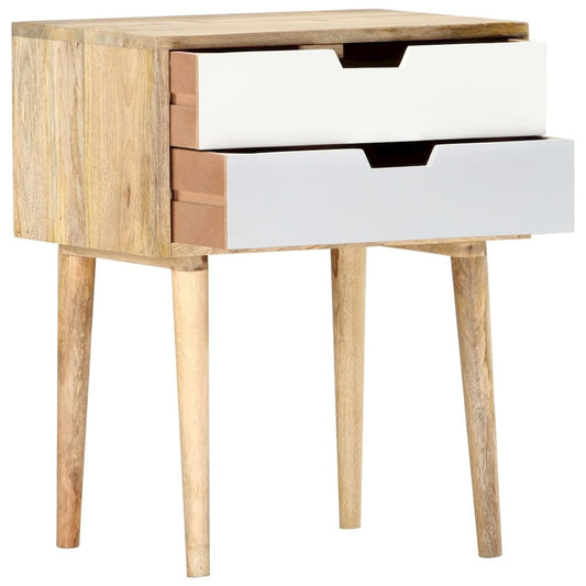 Bedside Cabinet Brown and Multicolour Solid Mango Wood