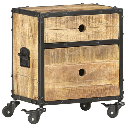 vidaXL Bedside Cabinet 15.7"x11.8"x19.7" Rough Mango Wood