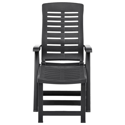 Sun Lounger Anthracite Plastic Adjustable Foldable Sun Lounger