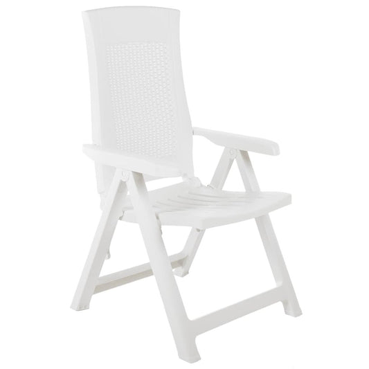 Garden Chair Set of 2 White Plastic Standard