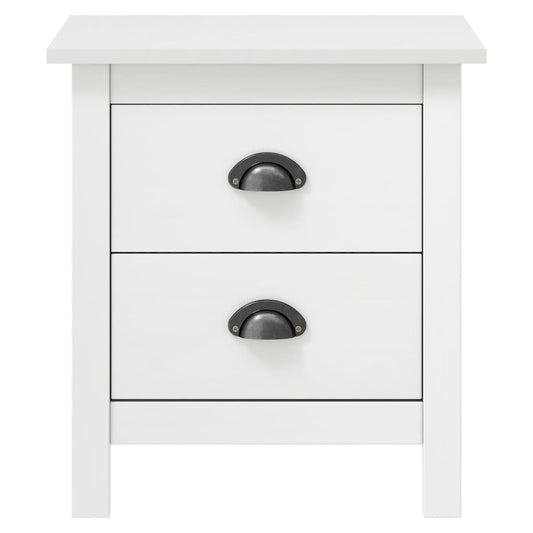 Bedside Cabinet White Solid pine wood Medium Bedside Cabinet