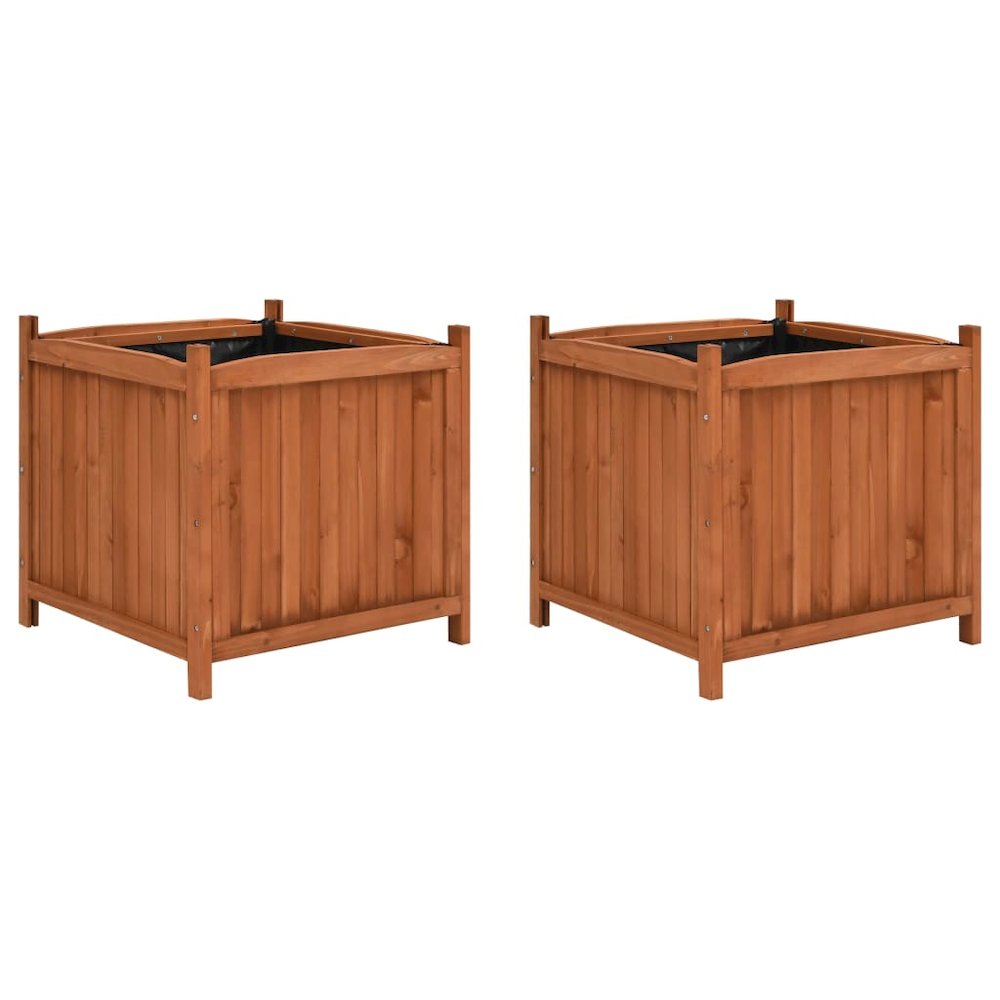 vidaXL Raised Beds 2 pcs 19.7"x19.7"x19.7" Firwood 7250