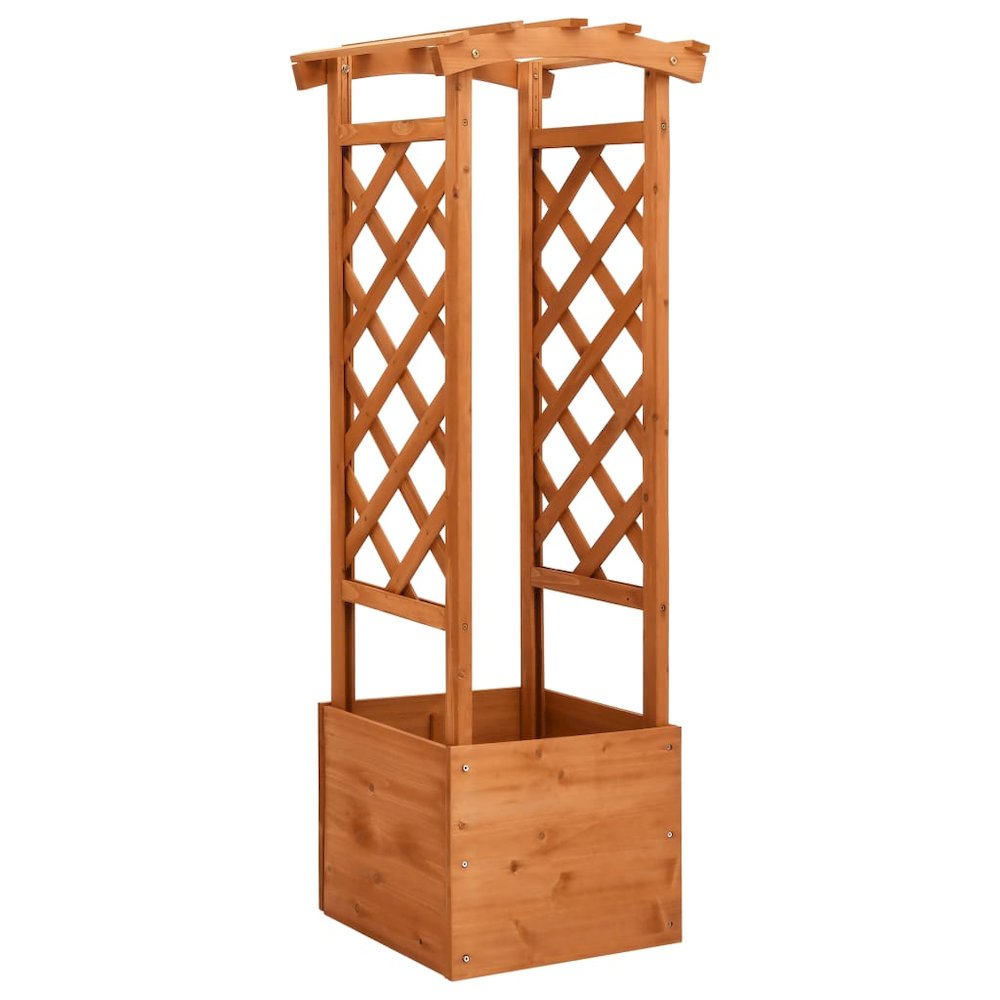 vidaXL Trellis Planter with Arch 19.3"x15.4"x51.2" Firwood 7251