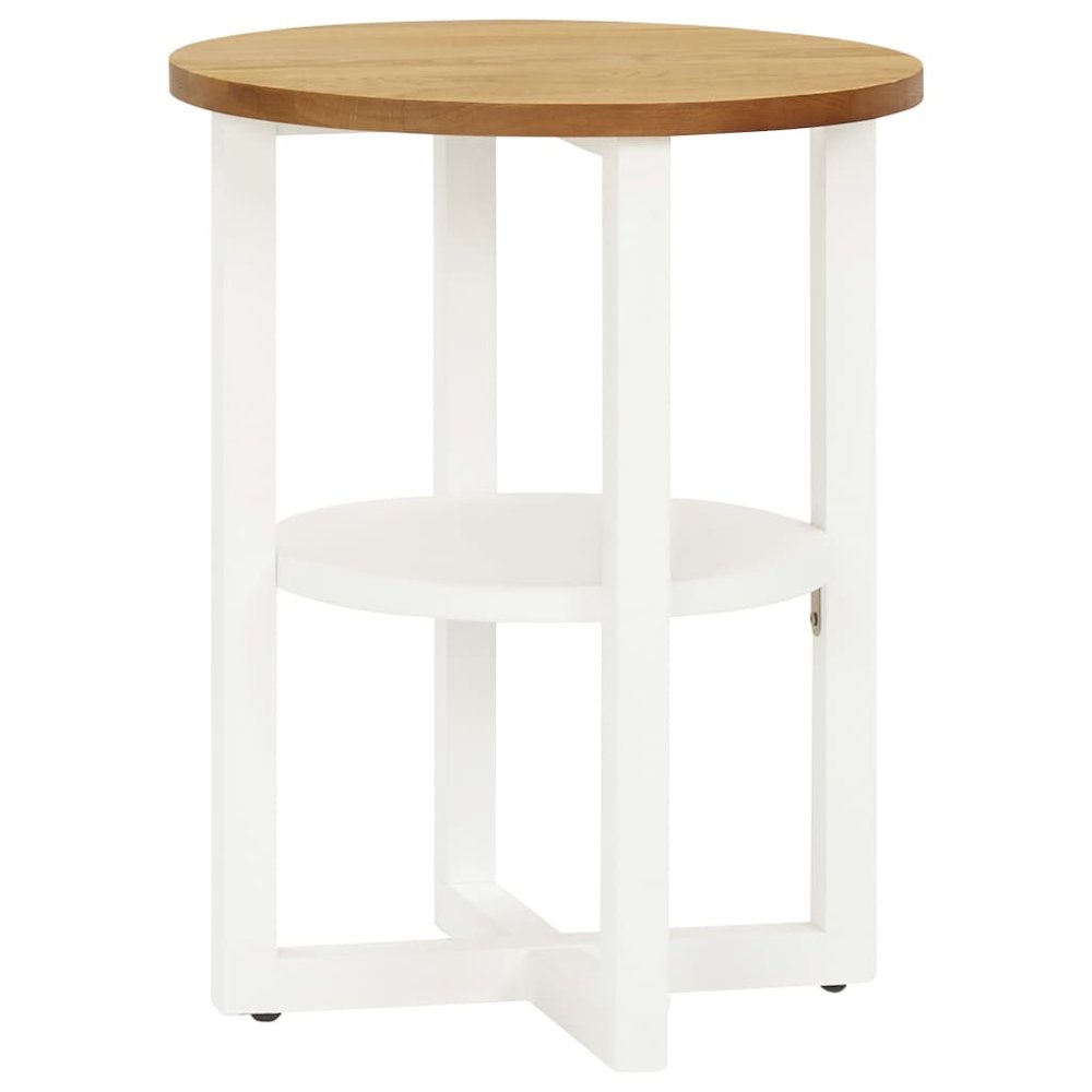 vidaXL Lamp Table 15.7"x19.7" Solid Oak Wood, 289216