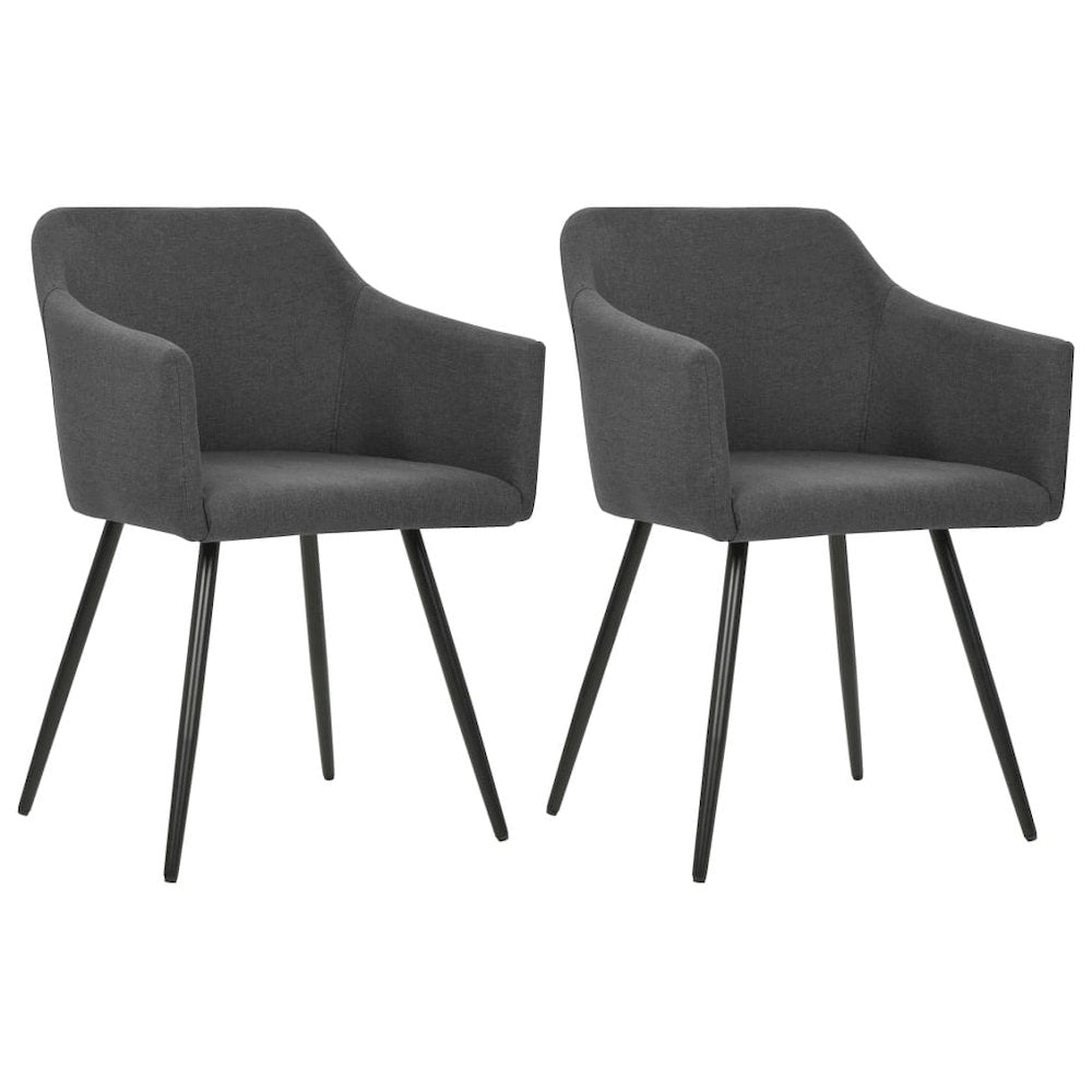 vidaXL Dining Chairs 2 pcs Dark Gray Fabric, 323094