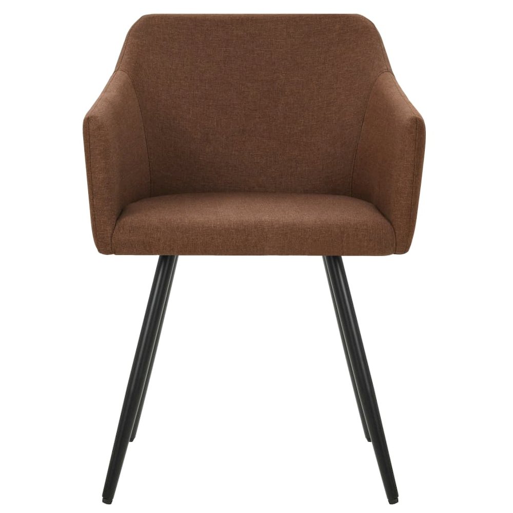 vidaXL Dining Chairs 2 pcs Brown Fabric, 323096