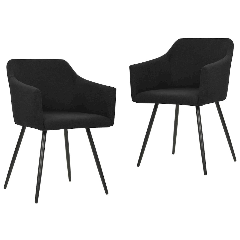 Dining Chairs 2 pcs Black Fabric