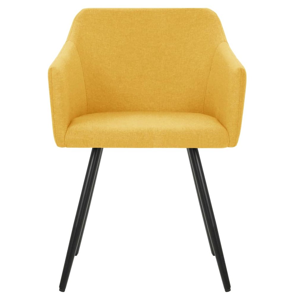 vidaXL Dining Chairs 2 pcs Yellow Fabric, 323100